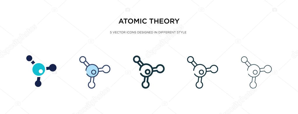 atomic theory icon in different style vector illustration. two c