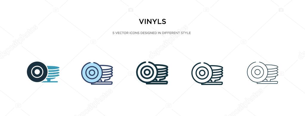 vinyls icon in different style vector illustration. two colored 