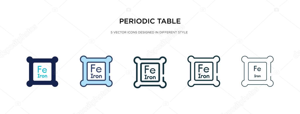 periodic table icon in different style vector illustration. two 