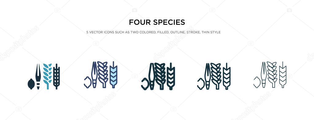 four species icon in different style vector illustration. two co