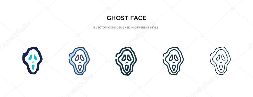 ghost face icon in different style vector illustration. two colo