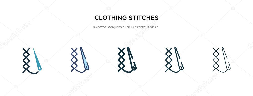 Clothing stitches icon in different style vector illustration. two colored and black clothing stitches vector icons designed in filled, outline, line and stroke style can be used for web, mobile, ui