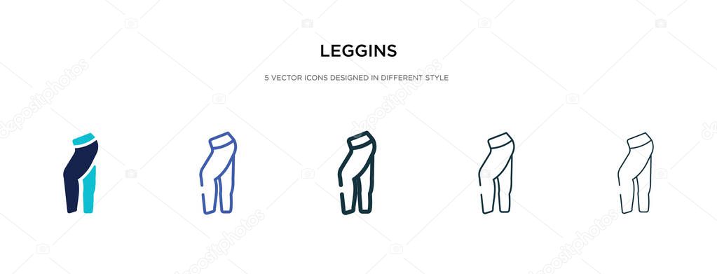Leggins icon in different style vector illustration. two colored and black leggins vector icons designed in filled, outline, line and stroke style can be used for web, mobile, ui