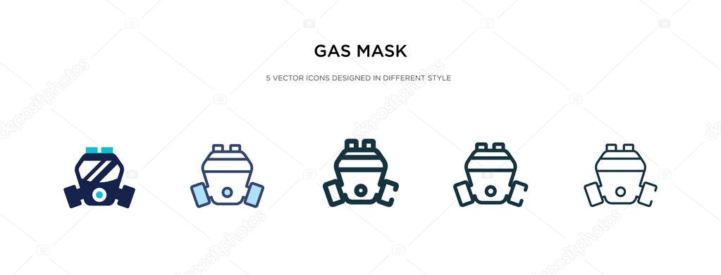 gas mask icon in different style vector illustration. two colore