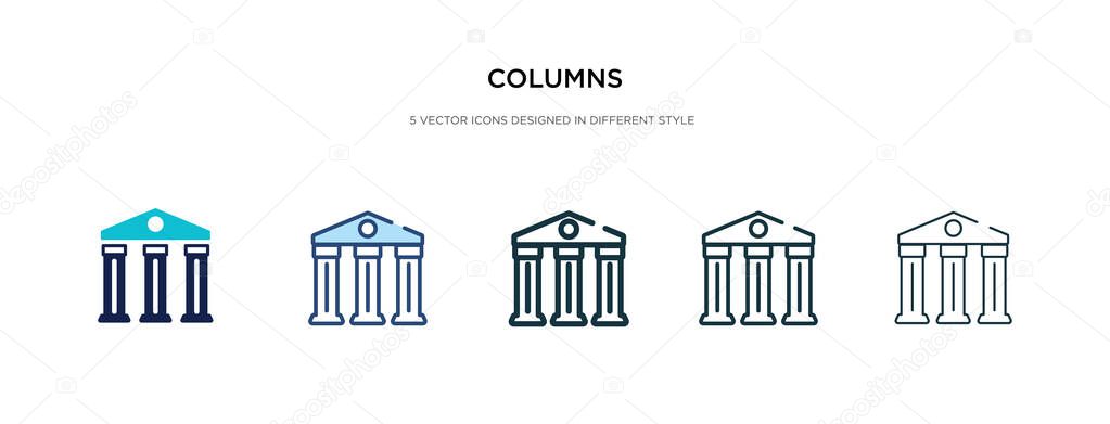 columns icon in different style vector illustration. two colored