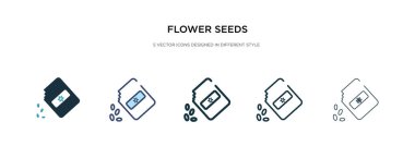 Çiçek tohumu simgesi farklı stil vektör illüstrasyonu. iki ortak