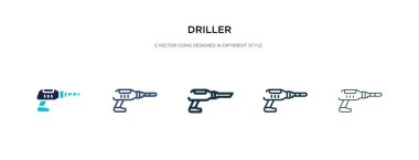 driller icon in different style vector illustration. two colored