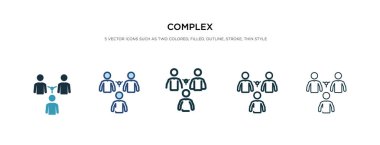 Farklı stil vektör illüstrasyonunda karmaşık simge. iki renkli