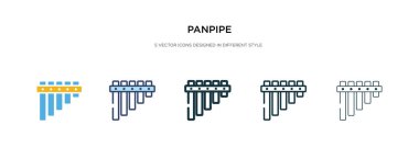 Değişik stil vektör illüstrasyonunda panpipe simgesi. iki renkli