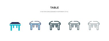 table icon in different style vector illustration. two colored a clipart