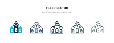 Farklı stil vektör illüstrasyonunda film yönetmeni ikonu. iki c