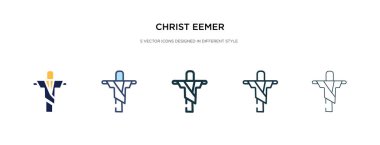 Farklı stil vektör illüstrasyonunda İsa 'nın eemer simgesi. iki ortak