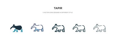 Tapir simgesi farklı bir stil vektör illüstrasyonunda. iki renkli a