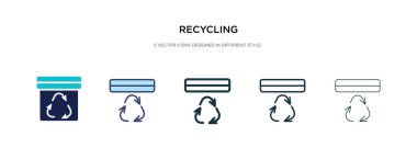 Farklı biçim vektör illüstrasyonunda simge geri dönüşümü. iki renk