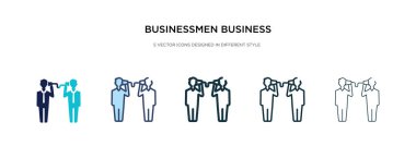 businessmen business communication techniques icon in different 