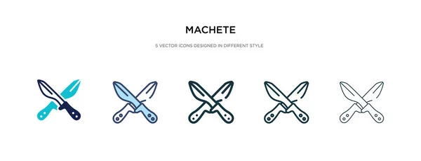 Icono de machete en la ilustración de vectores de estilo diferente. dos colores — Vector de stock