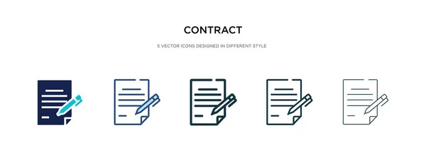 Contract icoon in verschillende stijl vector illustratie. twee kleuren — Stockvector