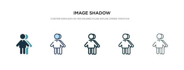 Icono de sombra de imagen en la ilustración de vectores de estilo diferente. dos co — Vector de stock