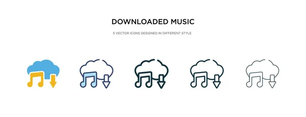 Descargado icono de la nube de música en diferentes ilustraciones de vectores de estilo — Vector de stock
