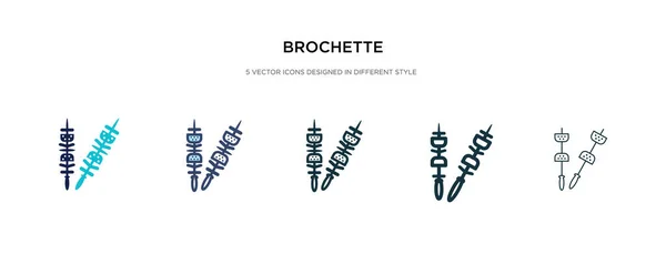 Icono de la brocheta en la ilustración de vectores de estilo diferente. dos colores — Archivo Imágenes Vectoriales