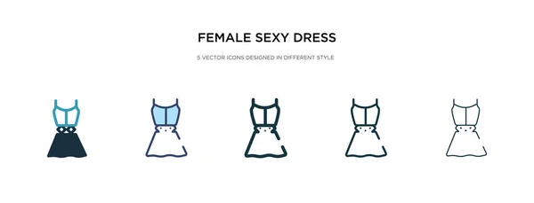 Kvinna sexig klänning ikon i olika stil vektor illustration. t — Stock vektor