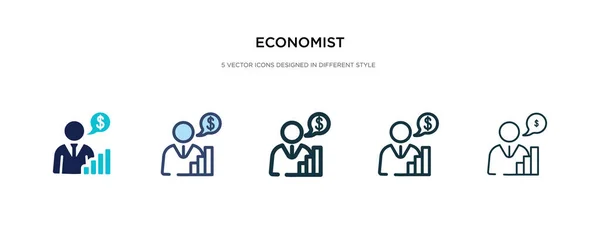 Econoom icoon in verschillende stijl vector illustratie. twee kleuren — Stockvector