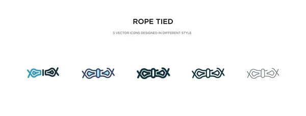 Cuerda atado icono en la ilustración de vectores de estilo diferente. dos colores — Vector de stock