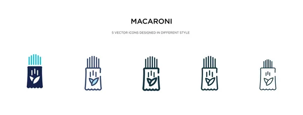 Makkaroni-Symbol in verschiedenen Stilvektorillustrationen. zweifarbig — Stockvektor