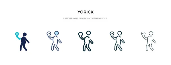Ikon yorick dalam ilustrasi vektor gaya yang berbeda. dua warna - Stok Vektor