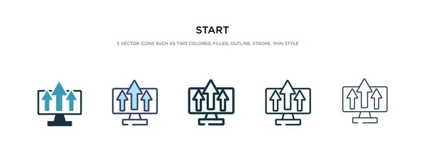 Start icon in different style vector illustration. two colored a — Stok Vektör