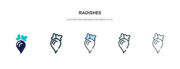 Radishes icon in different style vector illustration. two colore — Stock Vector