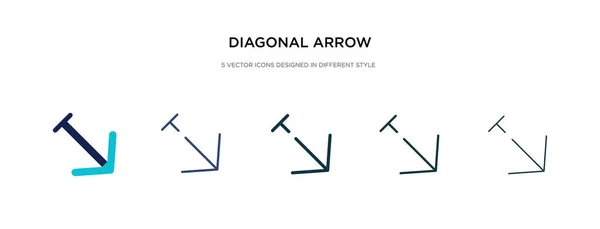 Иконка диагональной стрелки в различных векторных иллюстрациях стиля. два — стоковый вектор