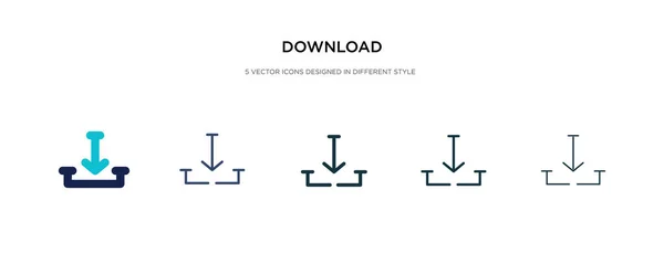 Ícone de download em ilustração vetorial de estilo diferente. duas cores — Vetor de Stock