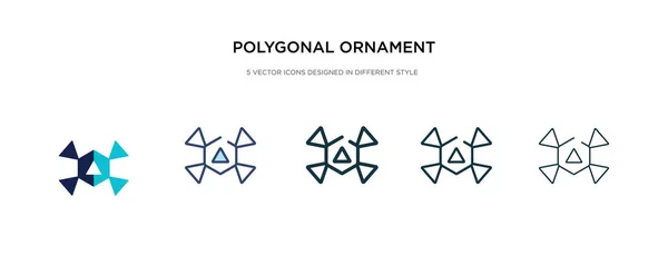 Ornamento poligonal de hexágonos y triángulos icono en diferentes s — Vector de stock