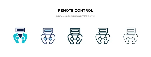 Icono de control remoto en la ilustración de vectores de estilo diferente. Dos. — Vector de stock