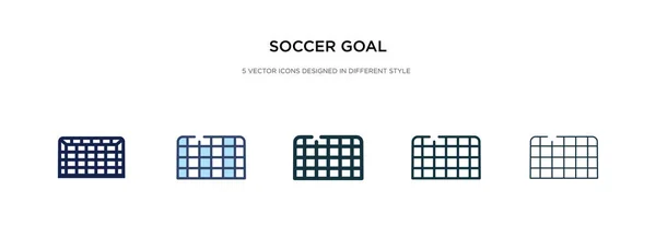 Ikona cíle fotbalu v jiném stylu vektorové ilustrace. dva sloupce — Stockový vektor