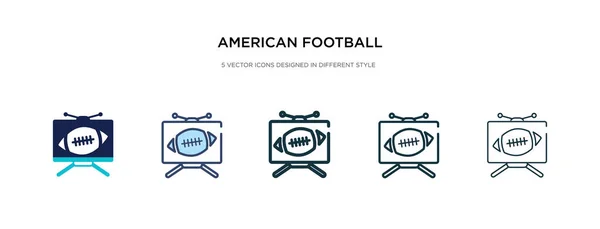 Ícone de televisão de futebol americano em vetor de estilo diferente illu —  Vetores de Stock