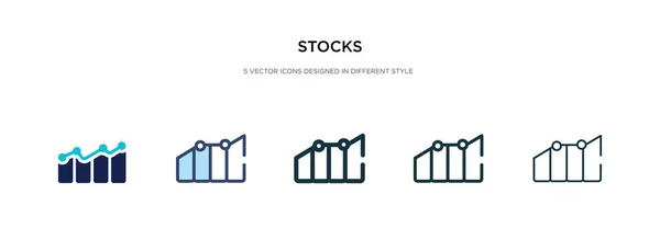 Ícone de ações em ilustração vetorial de estilo diferente. dois coloridos —  Vetores de Stock