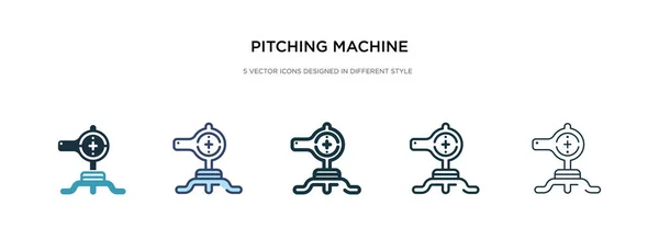 Pitching machine icon in different style vector illustration. tw — Stock Vector
