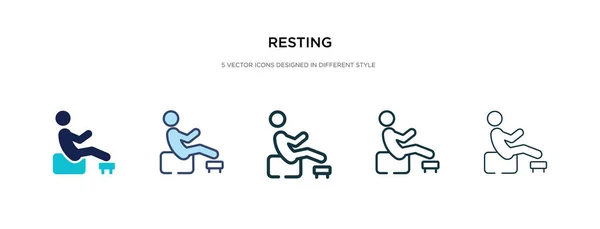 Icono de descanso en la ilustración de vectores de estilo diferente. dos colores — Vector de stock