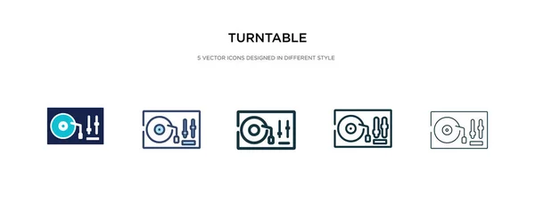 Icono del tocadiscos en la ilustración de vectores de estilo diferente. dos colores — Vector de stock