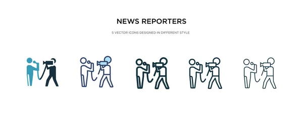 News reporters icon in different style vector illustration. two — Stock Vector