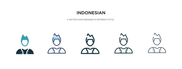 Icono indonesio en la ilustración de vectores de estilo diferente. dos colo — Vector de stock