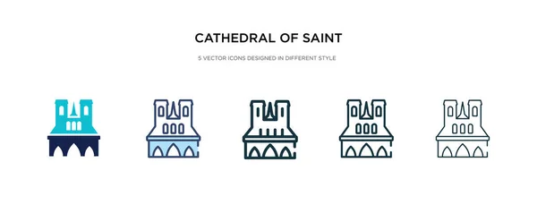 Catedral de santo icono de albahaca en diferentes vectores de estilo illustra — Vector de stock