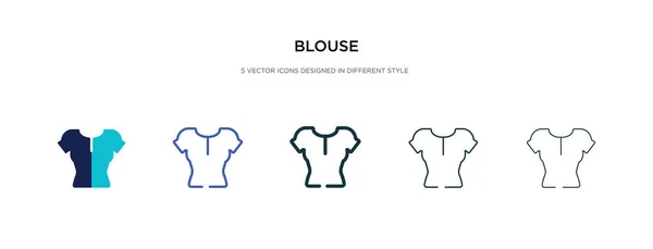 Icono de la blusa en la ilustración de vectores de estilo diferente. dos colores — Vector de stock