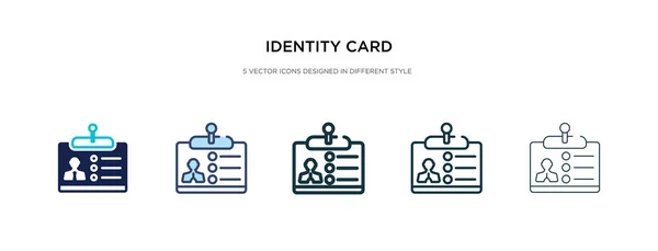Icône de carte d'identité dans l'illustration vectorielle de style différent. deux c — Image vectorielle