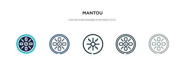 Mantou icono en la ilustración de vectores de estilo diferente. dos colores — Vector de stock