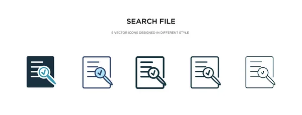 Ícone de arquivo de pesquisa em ilustração vetorial de estilo diferente. dois cols — Vetor de Stock