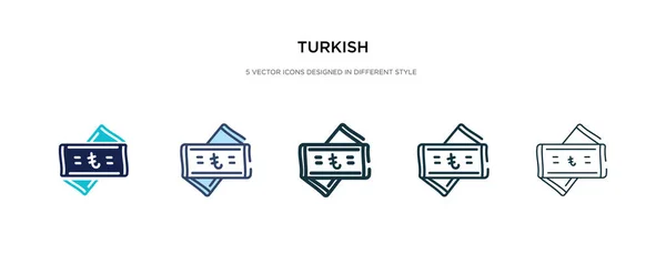 Icono turco en la ilustración de vectores de estilo diferente. dos colores — Vector de stock