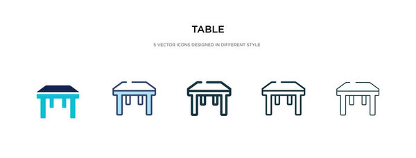 table icon in different style vector illustration. two colored a